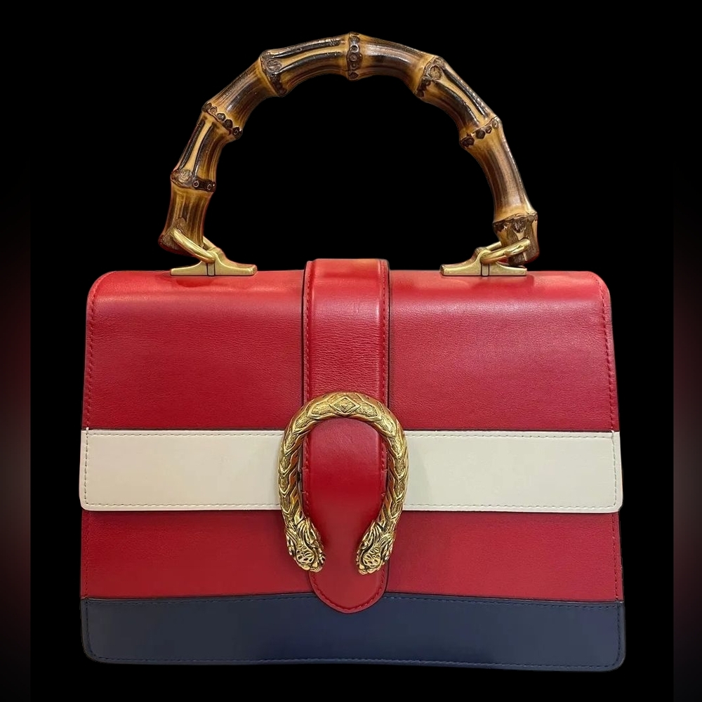 Gucci Dionysus Bamboo Top Handle Bag Colorblock Leather Medium
